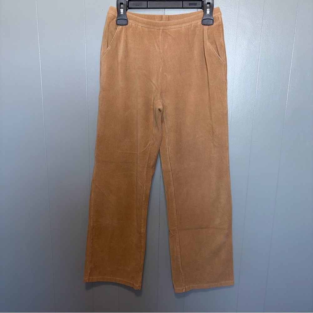 L.L. Bean Brown Knit Ribbed Corduroy Straight Pull On Pants Small